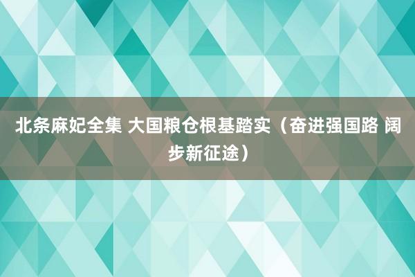 北条麻妃全集 大国粮仓根基踏实（奋进强国路 阔步新征途）