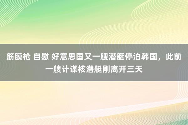 筋膜枪 自慰 好意思国又一艘潜艇停泊韩国，此前一艘计谋核潜艇刚离开三天