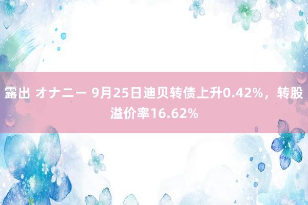 露出 オナニー 9月25日迪贝转债上升0.42%，转股溢价率16.62%