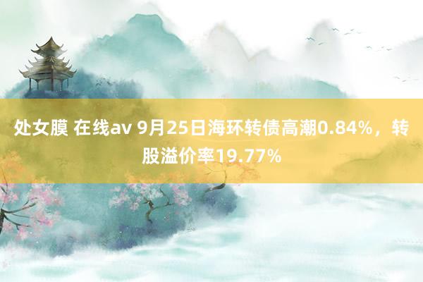 处女膜 在线av 9月25日海环转债高潮0.84%，转股溢价率19.77%