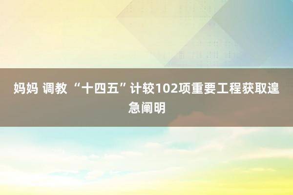 妈妈 调教 “十四五”计较102项重要工程获取遑急阐明