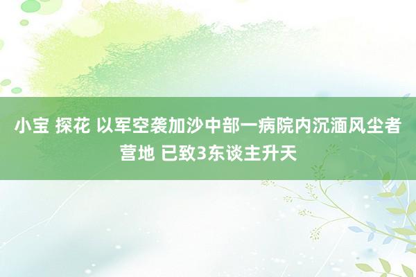 小宝 探花 以军空袭加沙中部一病院内沉湎风尘者营地 已致3东谈主升天