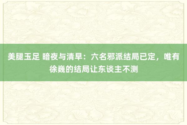 美腿玉足 暗夜与清早：六名邪派结局已定，唯有徐巍的结局让东谈主不测