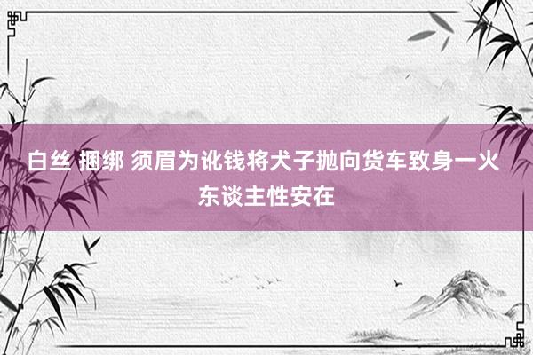 白丝 捆绑 须眉为讹钱将犬子抛向货车致身一火 东谈主性安在