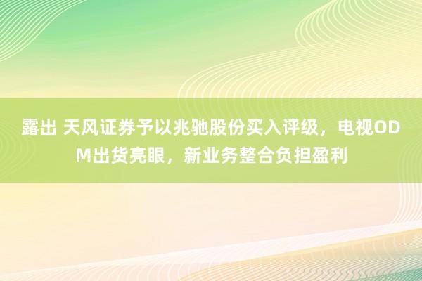 露出 天风证券予以兆驰股份买入评级，电视ODM出货亮眼，新业务整合负担盈利