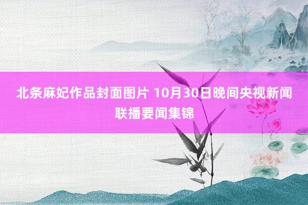 北条麻妃作品封面图片 10月30日晚间央视新闻联播要闻集锦