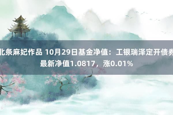 北条麻妃作品 10月29日基金净值：工银瑞泽定开债券最新净值1.0817，涨0.01%