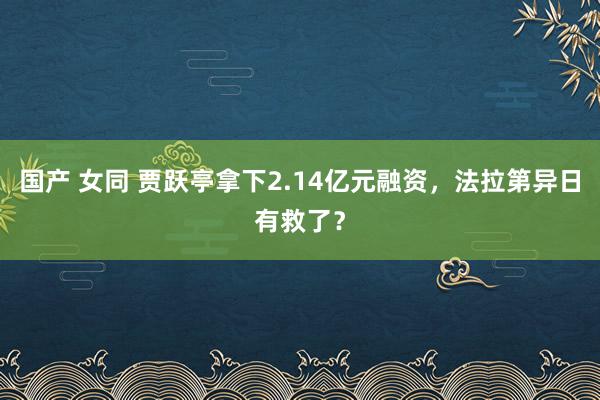 国产 女同 贾跃亭拿下2.14亿元融资，法拉第异日有救了？