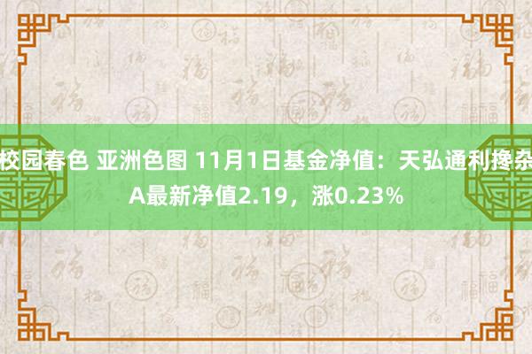 校园春色 亚洲色图 11月1日基金净值：天弘通利搀杂A最新净值2.19，涨0.23%