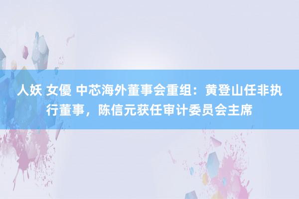 人妖 女優 中芯海外董事会重组：黄登山任非执行董事，陈信元获任审计委员会主席