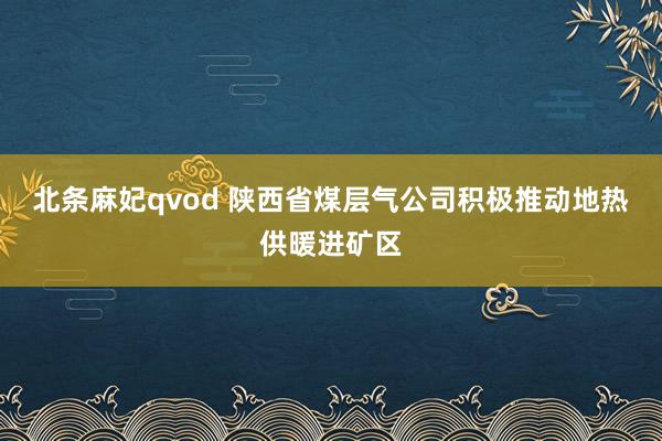 北条麻妃qvod 陕西省煤层气公司积极推动地热供暖进矿区