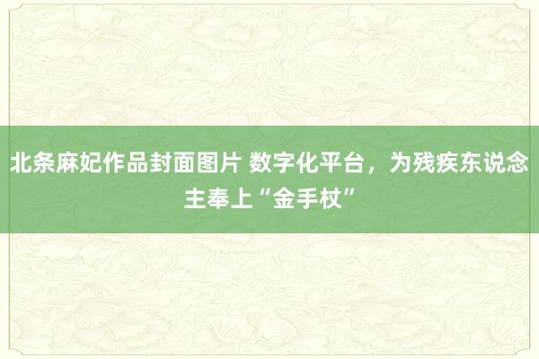 北条麻妃作品封面图片 数字化平台，为残疾东说念主奉上“金手杖”