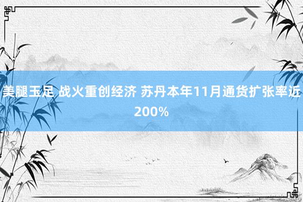 美腿玉足 战火重创经济 苏丹本年11月通货扩张率近200%