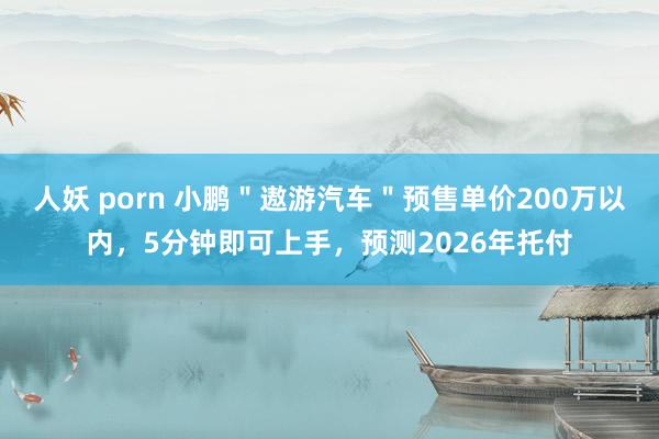 人妖 porn 小鹏＂遨游汽车＂预售单价200万以内，5分钟即可上手，预测2026年托付