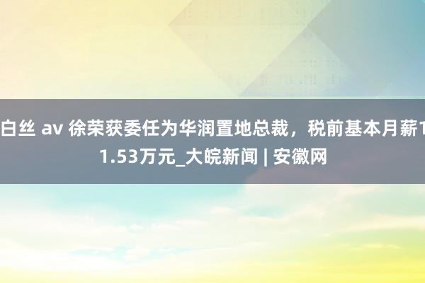 白丝 av 徐荣获委任为华润置地总裁，税前基本月薪11.53万元_大皖新闻 | 安徽网