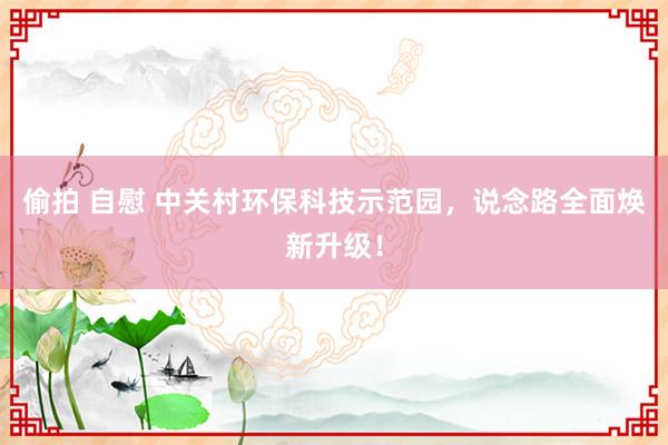 偷拍 自慰 中关村环保科技示范园，说念路全面焕新升级！