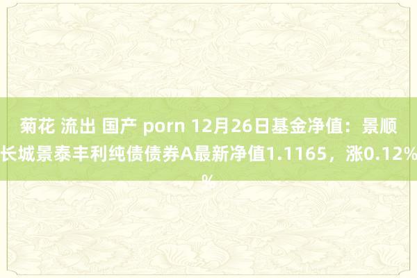 菊花 流出 国产 porn 12月26日基金净值：景顺长城景泰丰利纯债债券A最新净值1.1165，涨0.12%