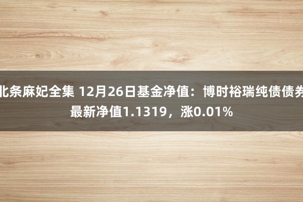 北条麻妃全集 12月26日基金净值：博时裕瑞纯债债券最新净值1.1319，涨0.01%