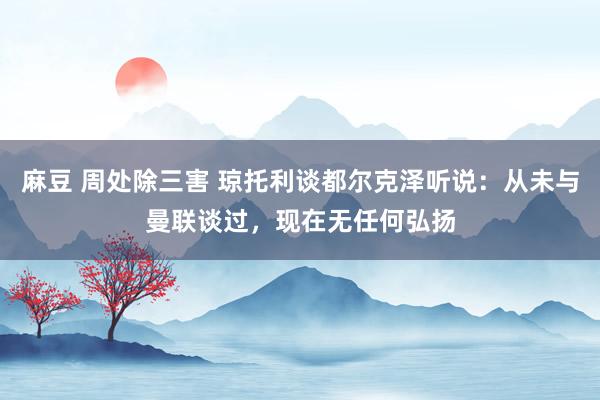 麻豆 周处除三害 琼托利谈都尔克泽听说：从未与曼联谈过，现在无任何弘扬