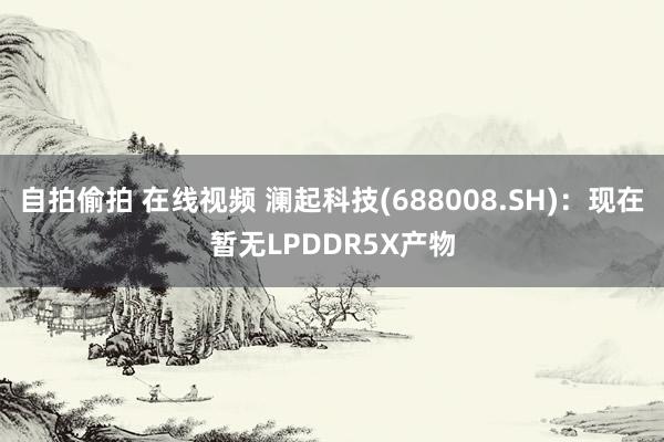 自拍偷拍 在线视频 澜起科技(688008.SH)：现在暂无LPDDR5X产物