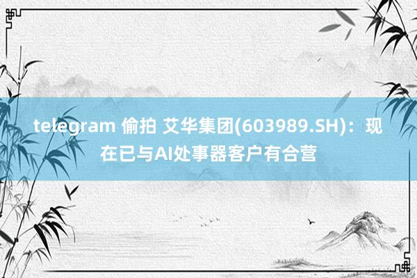 telegram 偷拍 艾华集团(603989.SH)：现在已与AI处事器客户有合营